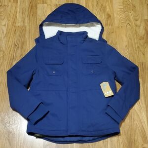 Thereabouts 3-in-1 Parka with Sherpa Lining NWT Big Boys L 14/16 Navy Olive